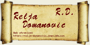 Relja Domanović vizit kartica